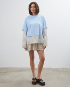 Blue Crush LS Tee - Light Blue/Polka Dot - Commonplace Essentials