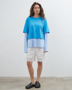 Blue Crush LS Tee - Bright Blue - Commonplace Essentials