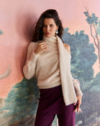 Fluffy Knit Scarf - Lily White - Summi Summi