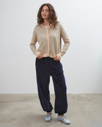 Dawn Cotton Cardigan - Beige Polka Dot - Commonplace Essentials