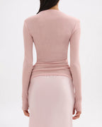 Aster Long Sleeve Mesh Top - Blush - Nude Lucy
