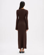 Cecile Knit Maxi Dress - Chocolate - Nude Lucy