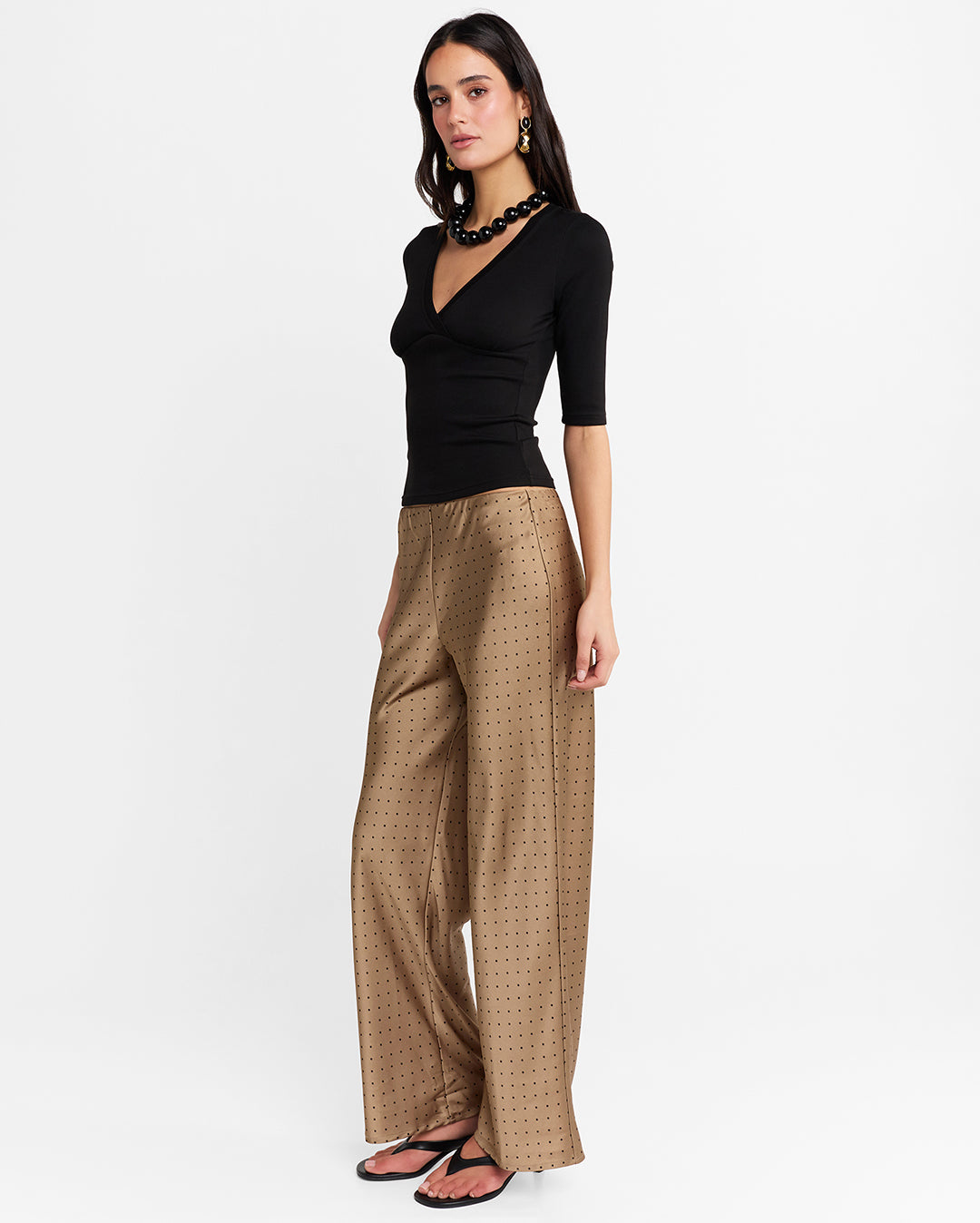 Giovanna Pants - Taupe by Madison the Label - view 4