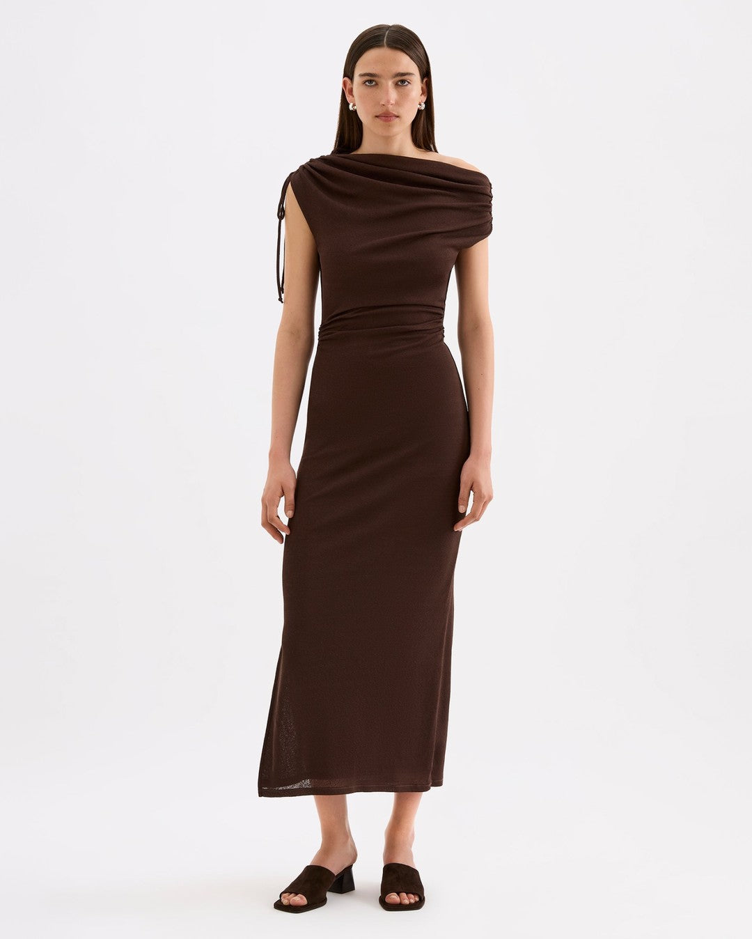 Lani Mesh Maxi Dress - Chocolate - Nude Lucy