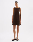 Nemi Linen Dress - Chocolate - Nude Lucy