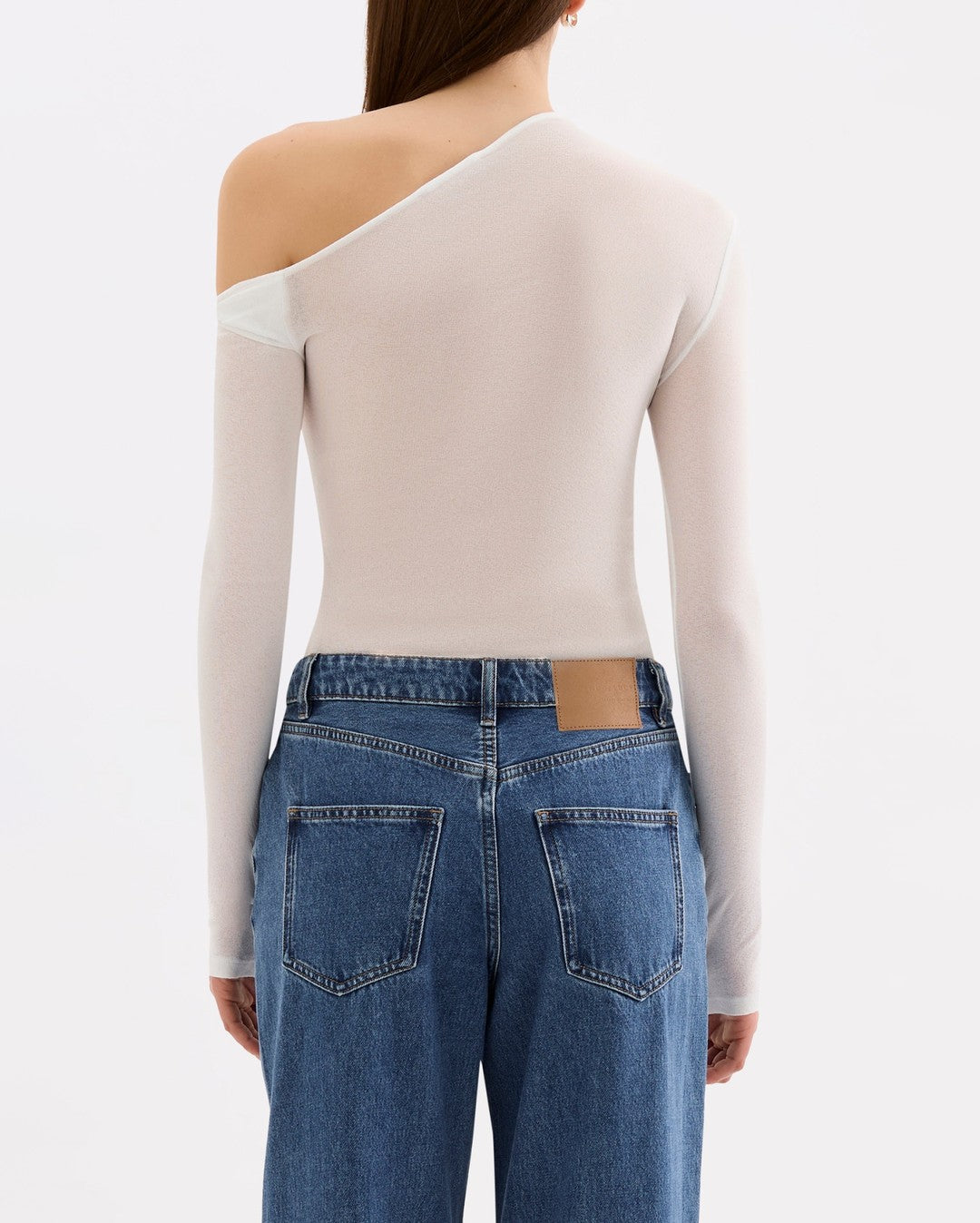 Piper Mesh Long Sleeve Top - Salt - Nude Lucy