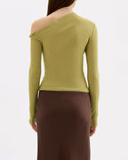 Piper Mesh Long Sleeve Top - Wasabi - Nude Lucy
