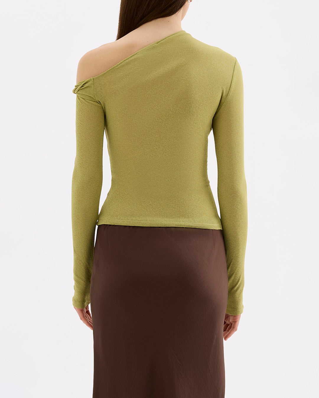 Piper Mesh Long Sleeve Top - Wasabi - Nude Lucy