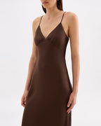 Tilly Tencel Slip Dress - Chocolate - Nude Lucy
