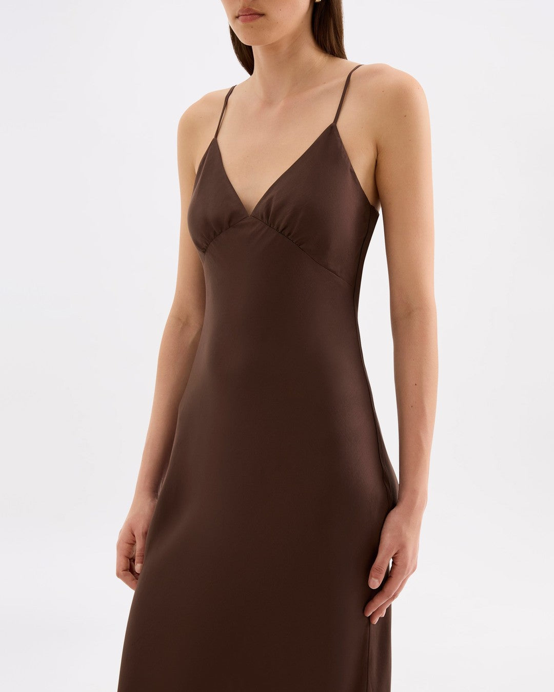 Tilly Tencel Slip Dress - Chocolate - Nude Lucy