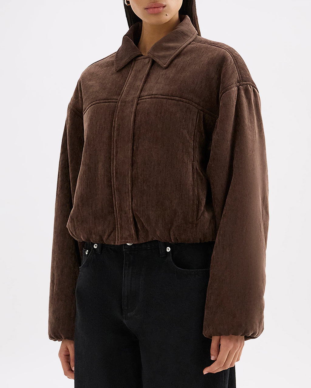 Sabina Bomber - Espresso - Nude Lucy