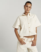 Carpenter Short Sleeve Shirt - Ecru - Summi Summi
