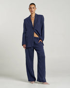 Oversized Blazer - Navy Pinstripe by Summi Summi - view 4