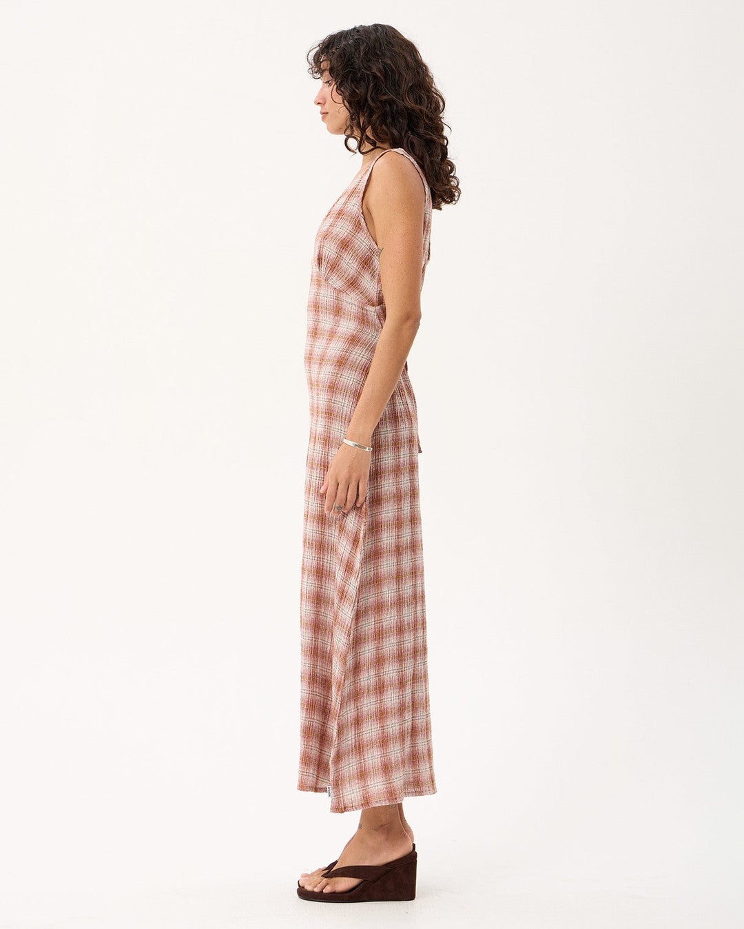 Tully Mirage - Hemp Seersucker Maxi Dress - Desert Check - Afends