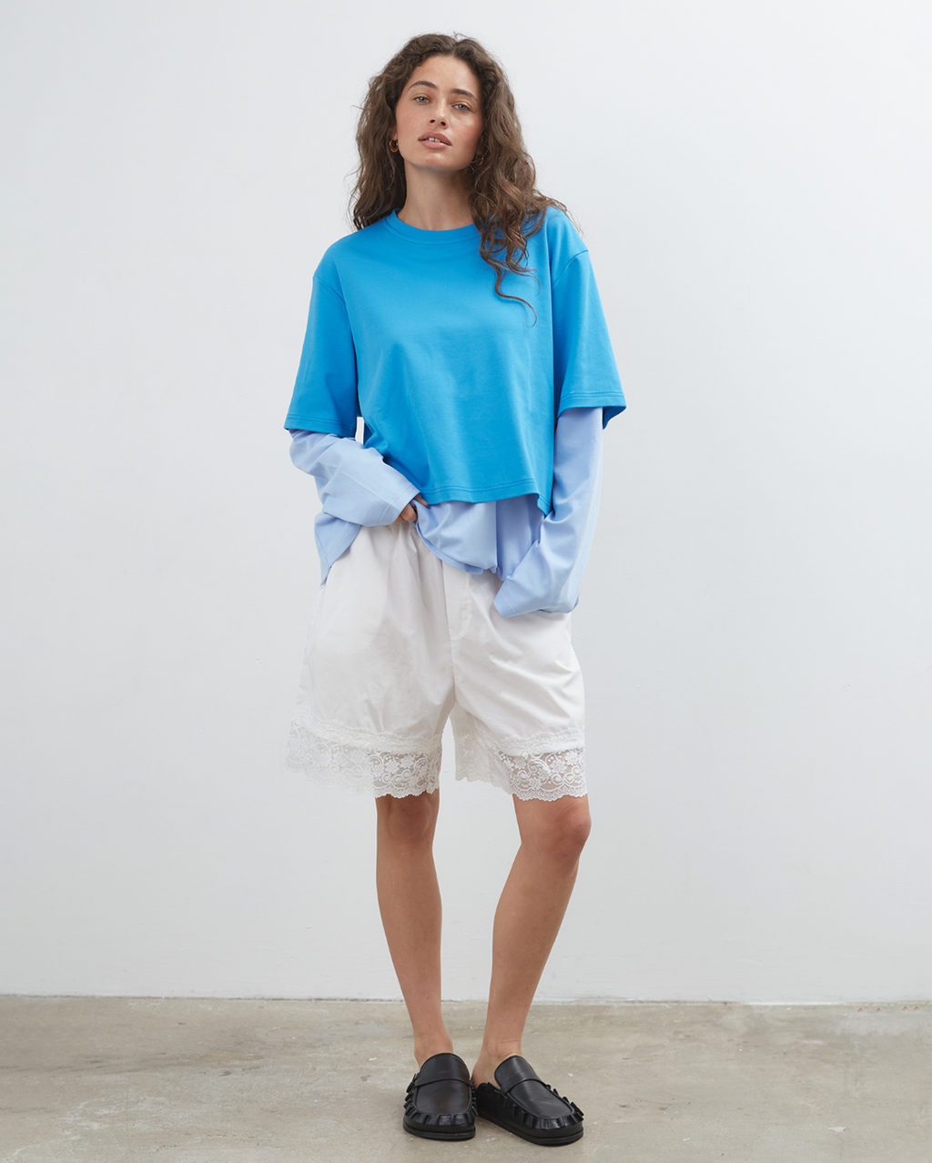 Blue Crush LS Tee - Bright Blue - Commonplace Essentials