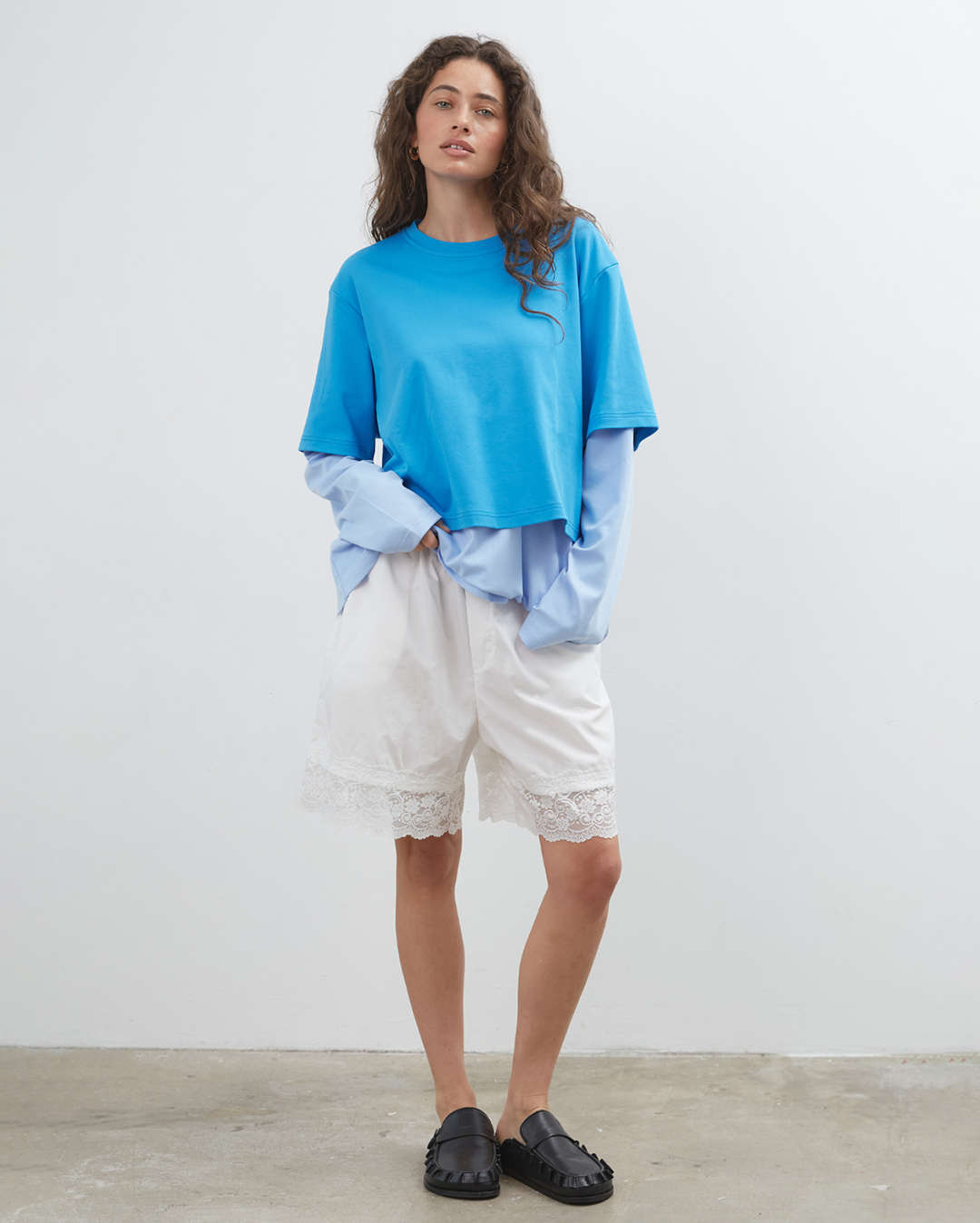 Blue Crush LS Tee - Bright Blue - Commonplace Essentials