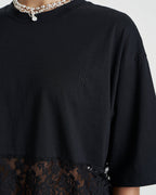 Lace Panel Tee - Black - Summi Summi