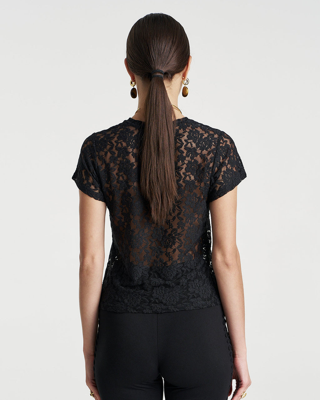 Lace Baby Doll Tee - Black - Summi Summi