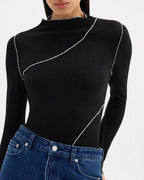 Aslan Long Sleeve Top - Black - Nude Lucy