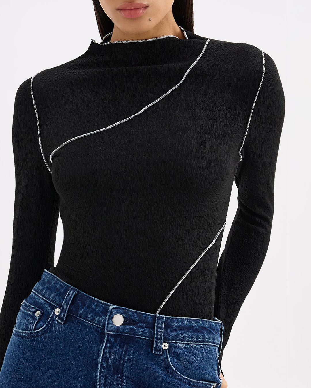 Aslan Long Sleeve Top - Black - Nude Lucy