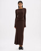 Cecile Knit Maxi Dress - Chocolate - Nude Lucy