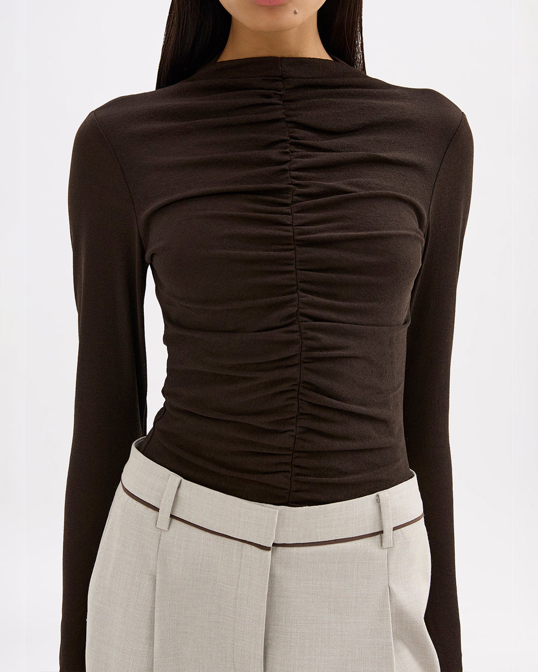 Marti Mesh Top - Espresso - Nude Lucy