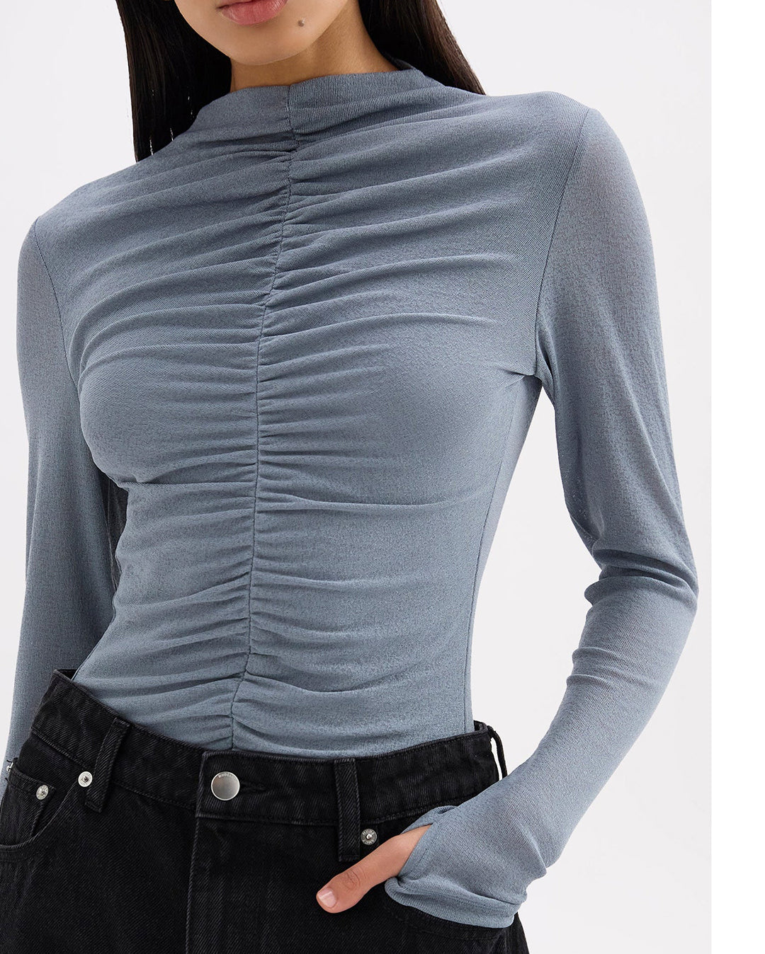 Marti Mesh Top - Nickel - Nude Lucy
