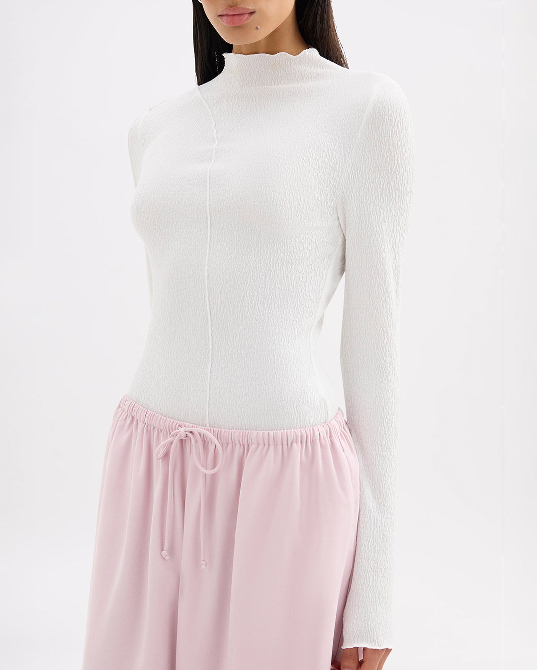 Mimi Long Sleeve Top - Salt - Nude Lucy