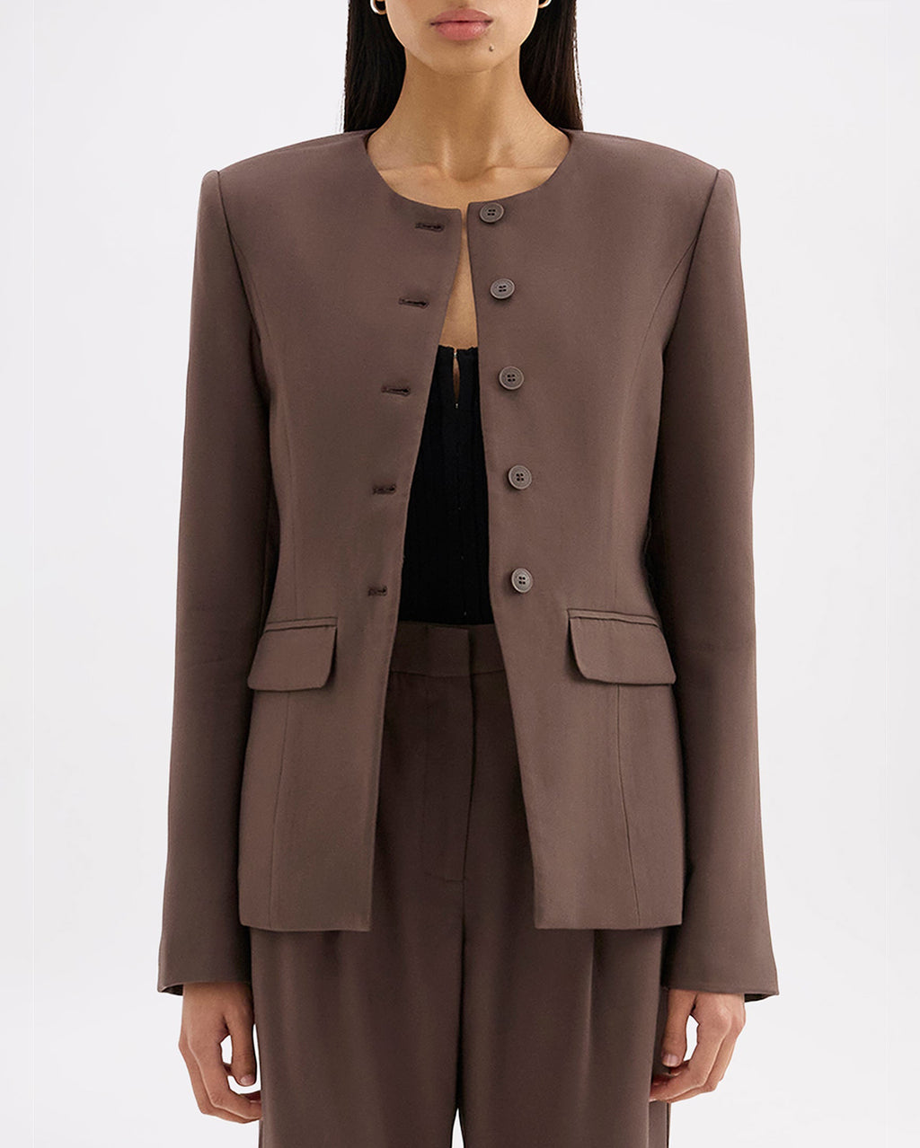 Nadia Jacket - Chocolate - Nude Lucy