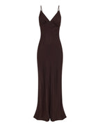 Tilly Tencel Slip Dress - Chocolate - Nude Lucy