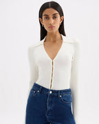 Odette Knit Top - Salt - Nude Lucy