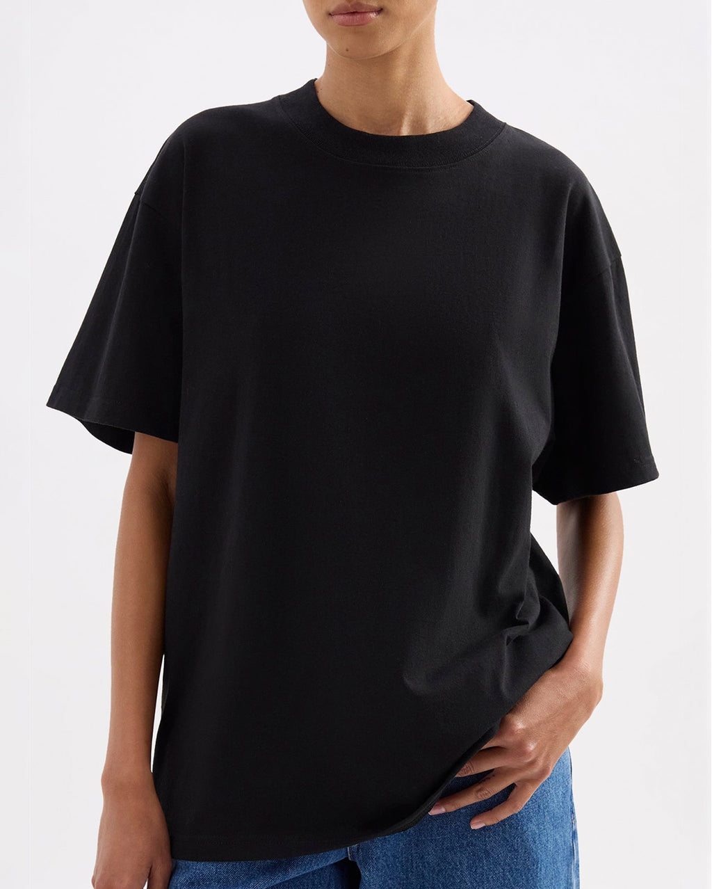 Organic Boyfriend Tee - Black - Nude Lucy