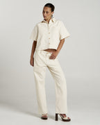 Carpenter Short Sleeve Shirt - Ecru - Summi Summi