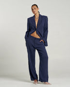 Oversized Blazer - Navy Pinstripe by Summi Summi - view 5