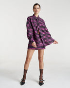 Plaid Long Sleeve Shirt - Azalea Plaid - Summi Summi