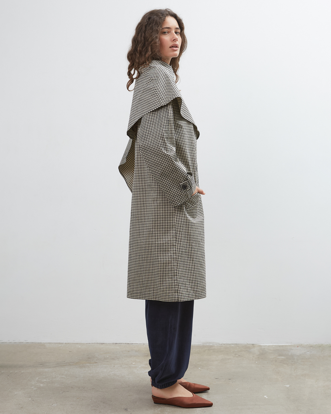 Lady Gingham Trench - Black/White - Commonplace Essentials