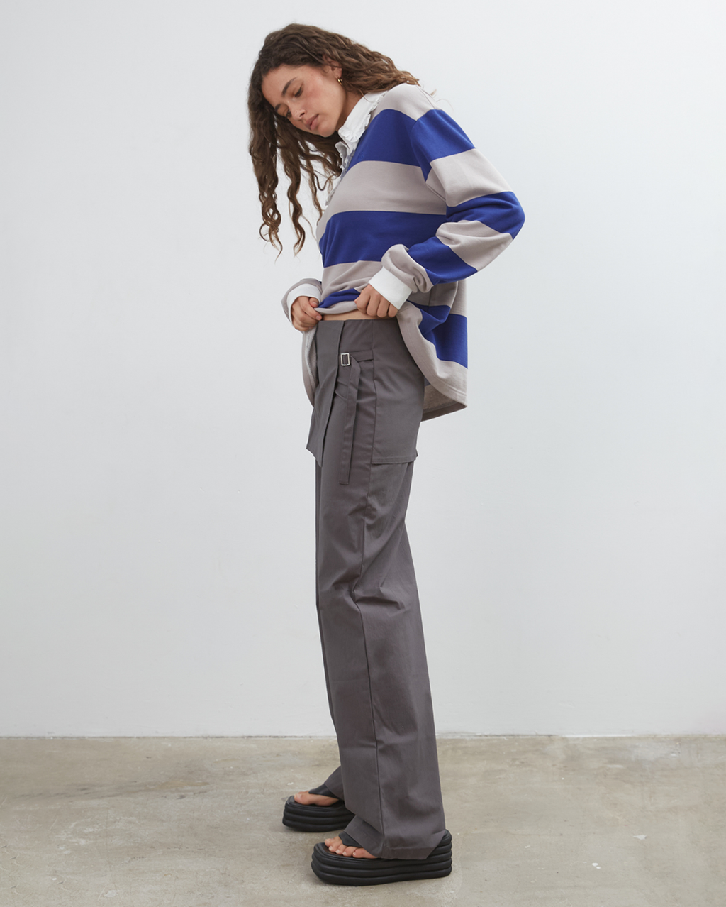 Ocean Frill Polo - Navy/Grey/White - Commonplace Essentials