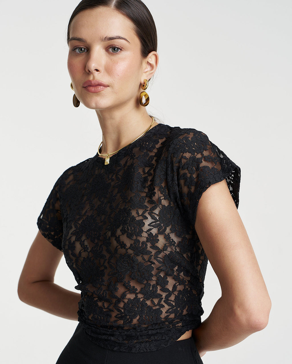 Lace Baby Doll Tee - Black - Summi Summi