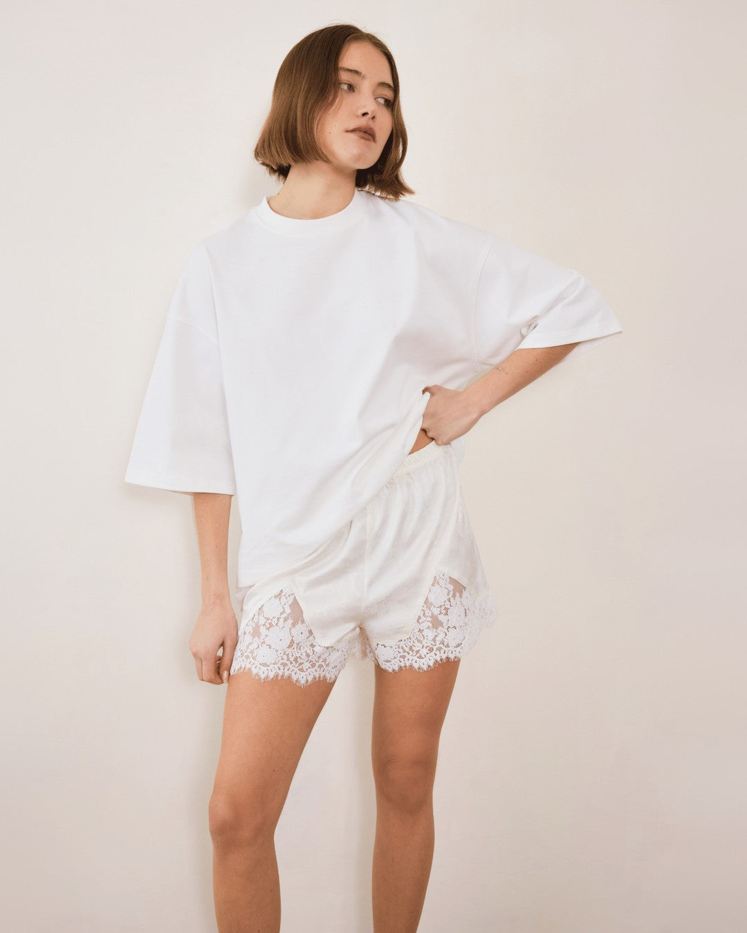 Chroma 3/4 Sleeve Tee - White - Commonplace Essentials