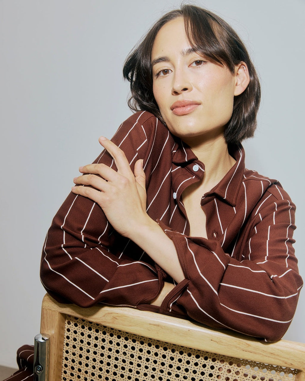 Long Sleeve Sleep Shirt - Mahogany - Hommey
