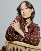 Long Sleeve Sleep Shirt - Mahogany - Hommey