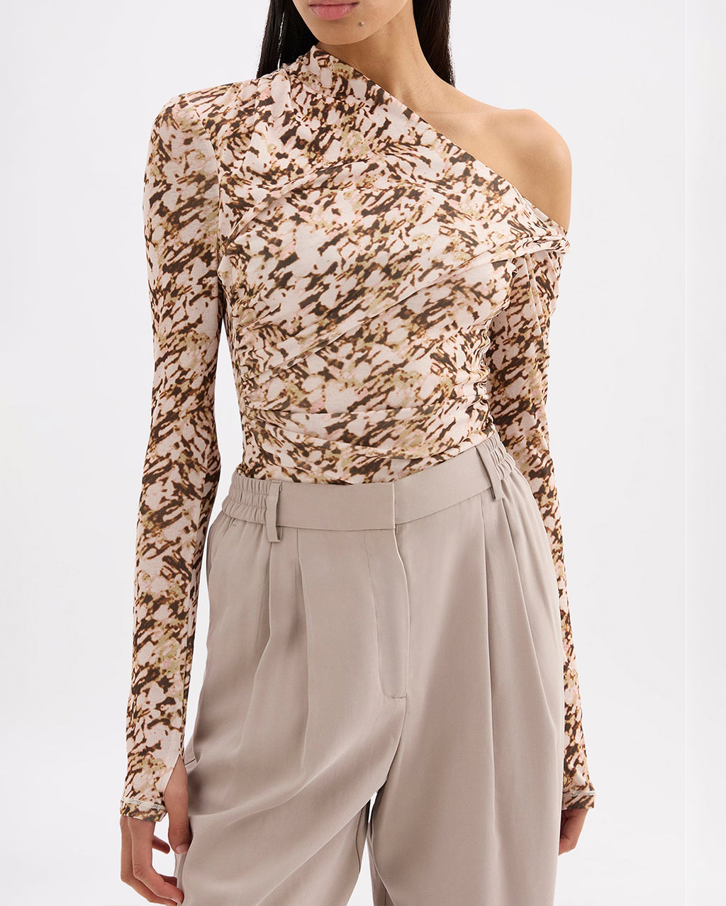 Liora Long Sleeve Mesh Top - Liora - Nude Lucy