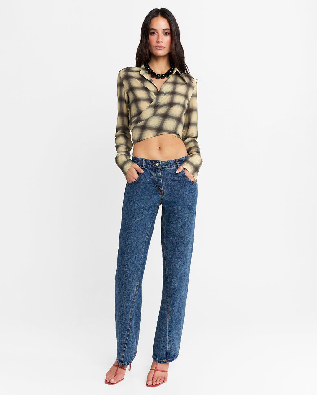 Eloise Wrap Shirt - Check by Madison the Label - view 6