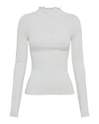 Mimi Long Sleeve Top - Salt - Nude Lucy