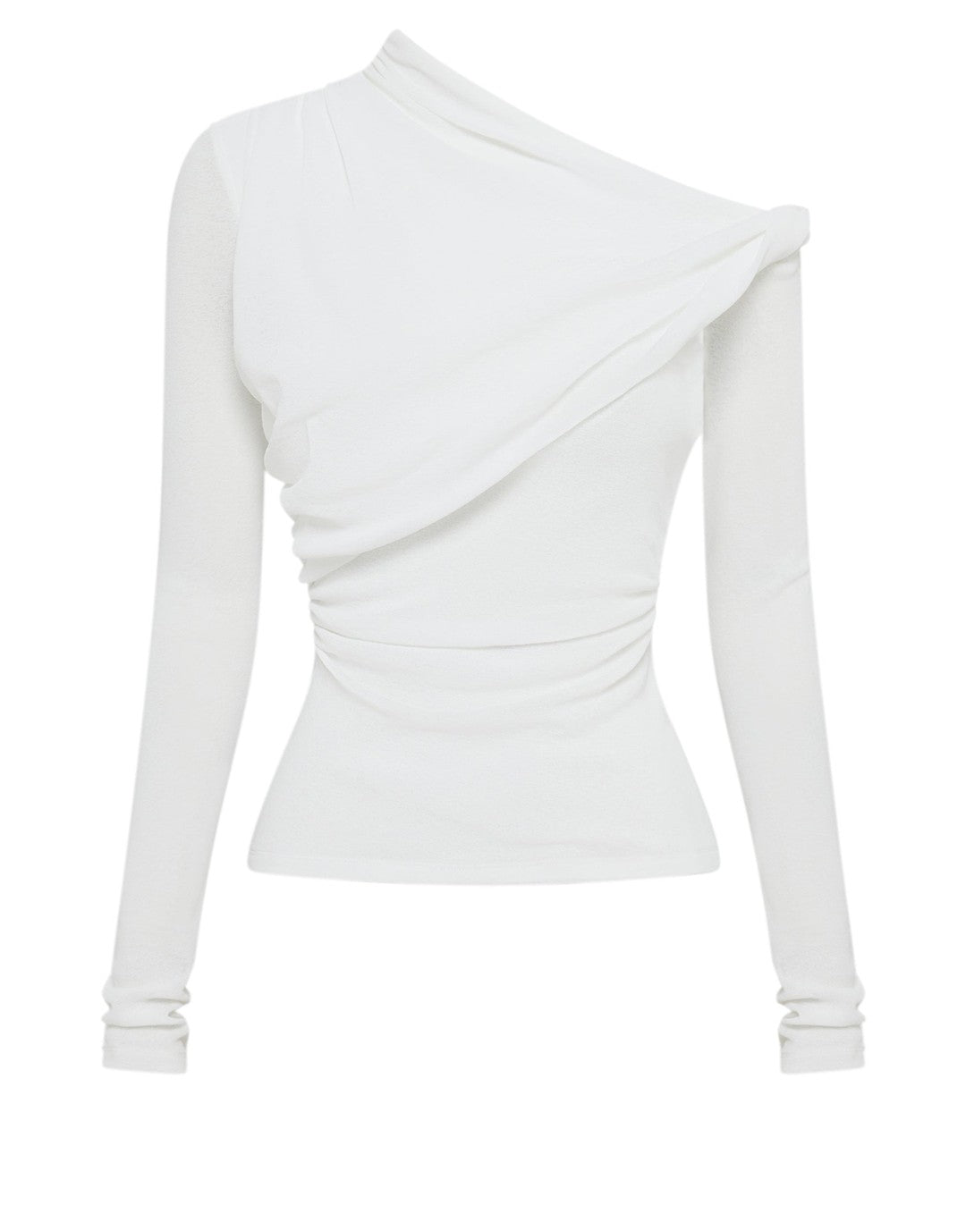 Piper Mesh Long Sleeve Top - Salt - Nude Lucy