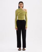 Piper Mesh Long Sleeve Top - Wasabi - Nude Lucy