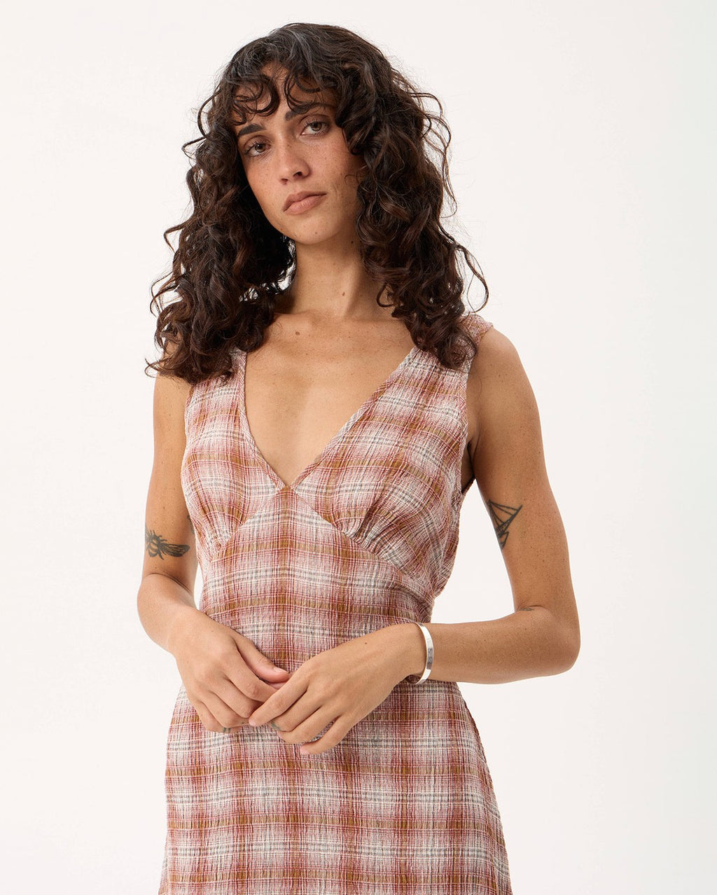 Tully Mirage - Hemp Seersucker Maxi Dress - Desert Check - Afends