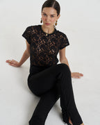 Lace Baby Doll Tee - Black - Summi Summi