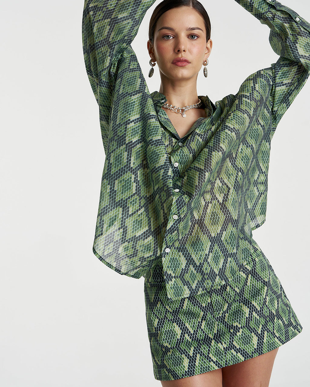 Sheer Long Sleeve Shirt - Viper - Summi Summi