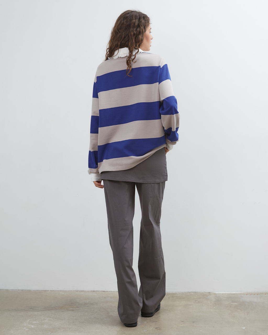 Ocean Frill Polo - Navy/Grey/White - Commonplace Essentials